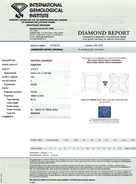 Foto 9 - Diamant im Princess Schliff 0,54 ct VS1 Top Crystal IGI, D6387
