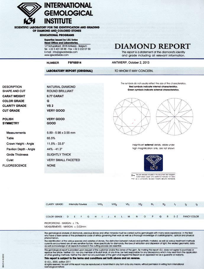 Foto 9 - 0,77ct Brillant IGI Zertifikat in Top Wesselton G, VS2, D6688
