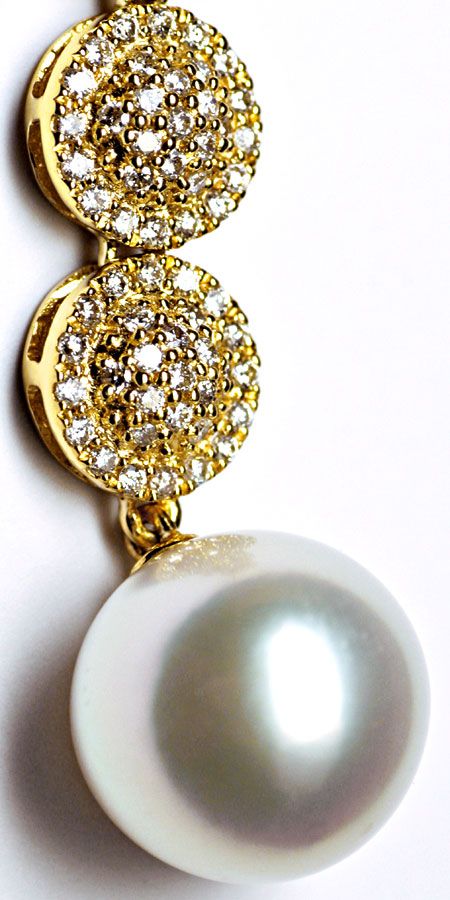 Foto 4 - Collier mit 11mm Südsee Perle und 87 Diamanten Gelbgold, S1224