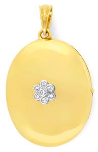 Foto 1 - Gold Medaillon für Bilder 7 Diamanten Gelbgold, S6818