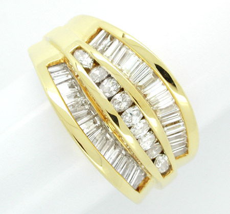 Foto 1 - Diamant-Ring Trapez Baguette Navette massiv! 18K, S7597