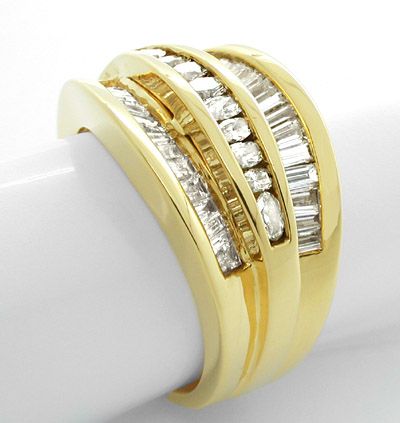 Foto 2 - Diamant-Ring Trapez Baguette Navette massiv! 18K, S7597